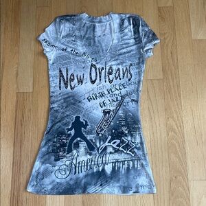 New Orleans Jazz Graphic Tee - White and Gray